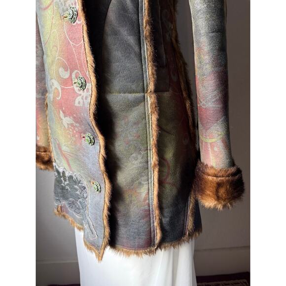 Fur Lined Colorful Coat - Picture 5 of 10